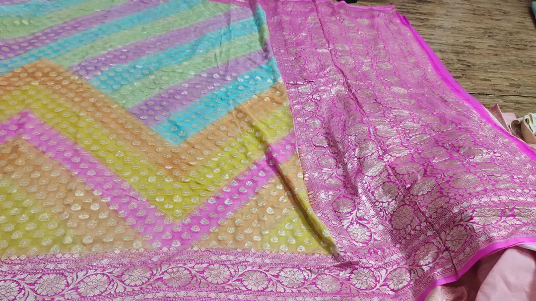 Banarasi pure Georgette handloom khaddi sarees  uploaded by AAMINA SAREES on 8/14/2023