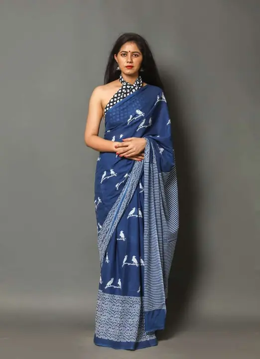 Pure Cotton Hand Block Print Saree With blouse Piece  uploaded by business on 8/15/2023