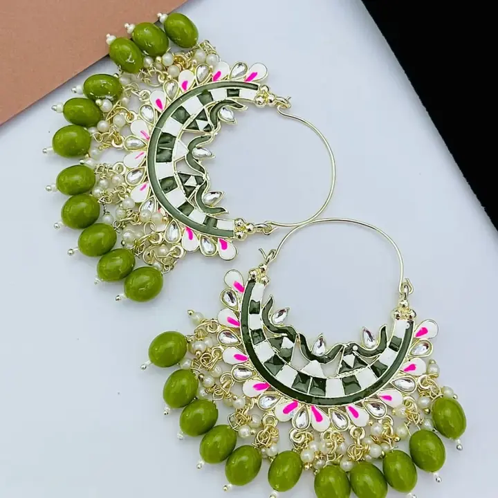Beautiful Premium Quality Meenakari Chand Bali uploaded by Jewelery outlet on 8/15/2023