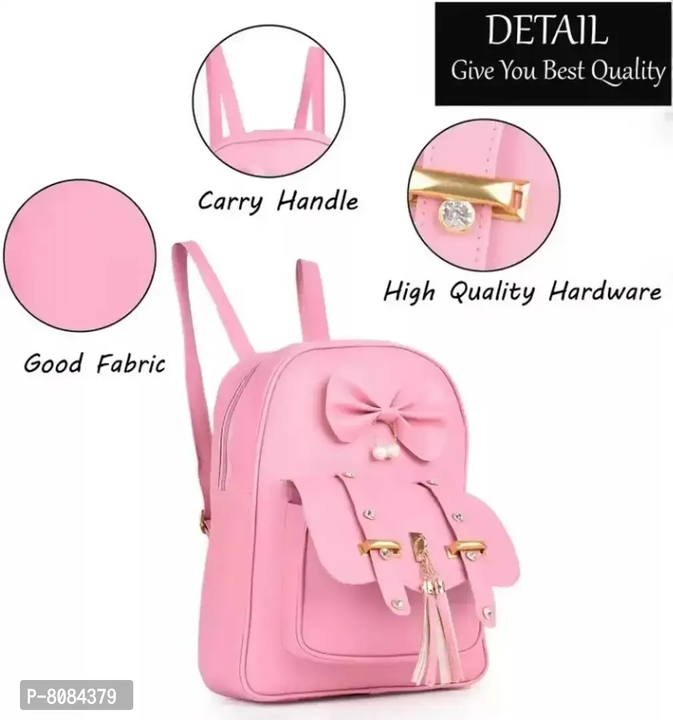 Trendy Pink PU Bags For Women-  3 Pieces Set, Backpack, Sling Bag, Clutches
 uploaded by Webs-smart on 8/15/2023
