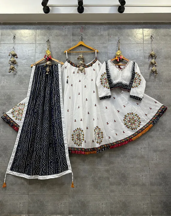 Pure gamthi cotton chaniya choli with manual mirror work  uploaded by business on 8/15/2023
