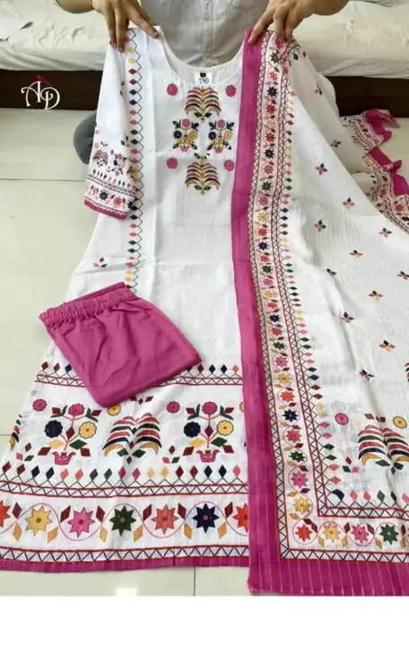💗💗💗💗💗💗💗💗💗💗💗

Adron your appearance with this stunning ivory Reyon 3 pcs suit with beautif uploaded by RADHE INTERNATIONAL 2 on 8/15/2023
