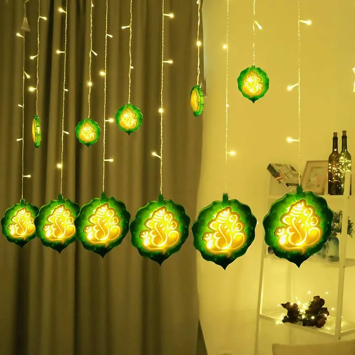 Ganesh curtain string light uploaded by R.K Electric on 8/15/2023