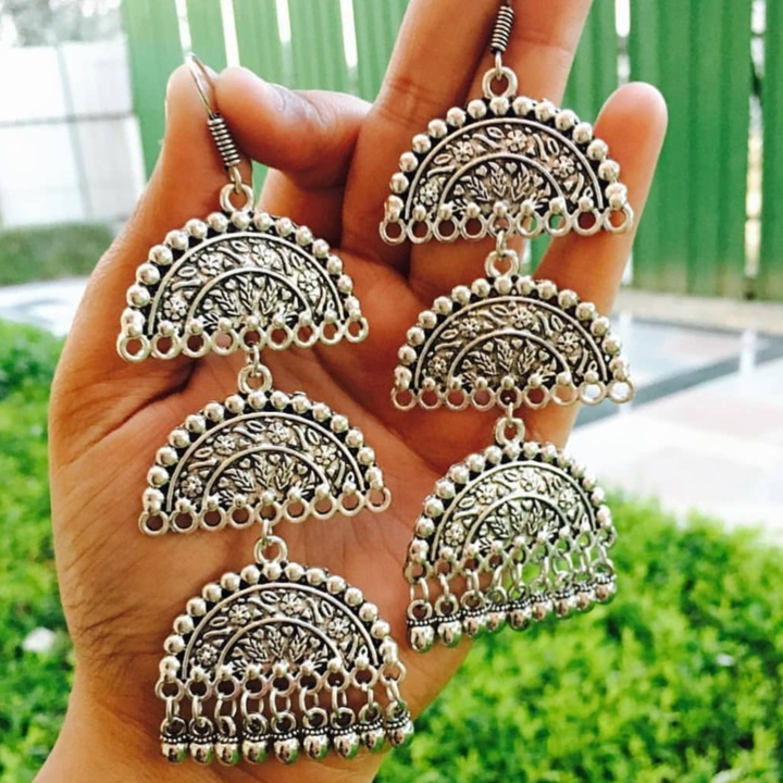 Silver Ghungroo Hook Earrings uploaded by business on 8/15/2023