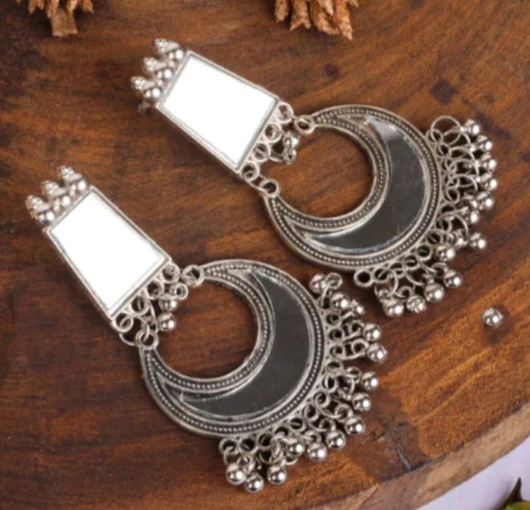 Silver Mirror Earrings uploaded by AGGARWAL TRADING CO on 8/15/2023