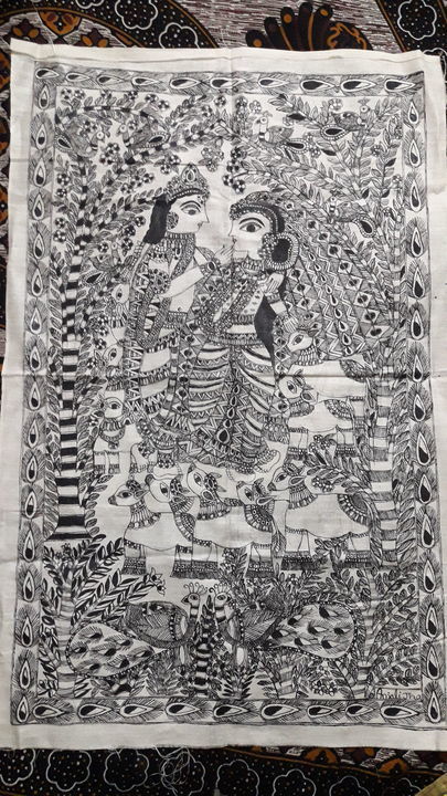 Madhubani painting on radha krishna uploaded by business on 3/19/2021