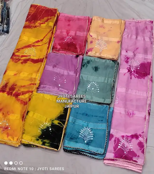 Simer chiffon saree uploaded by Jyoti sarees manufacturer jaipur on 8/15/2023