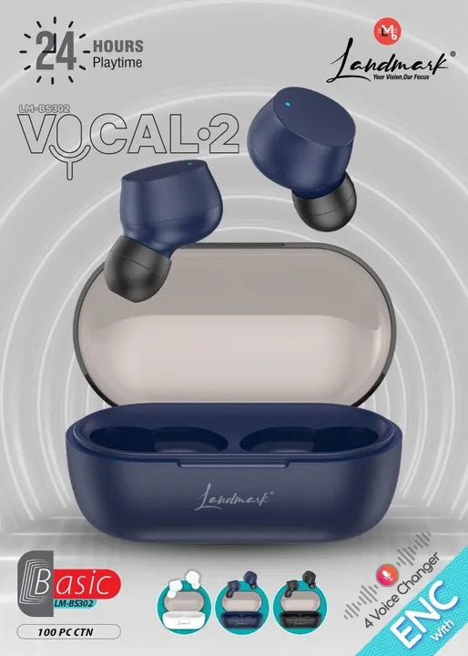 VOCAL-2 TRUE WIRELESS EARBUDS WITH VOICE CHANGER & ENC (TYPE-C) 24HR BATTERY  uploaded by business on 8/15/2023