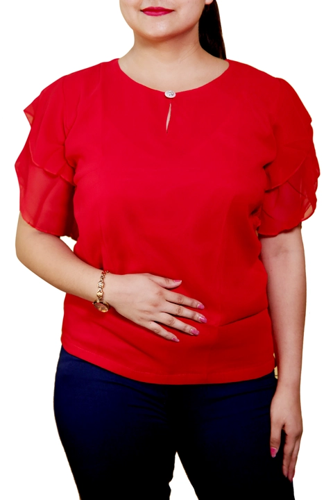 Georgette Red Top uploaded by business on 8/16/2023