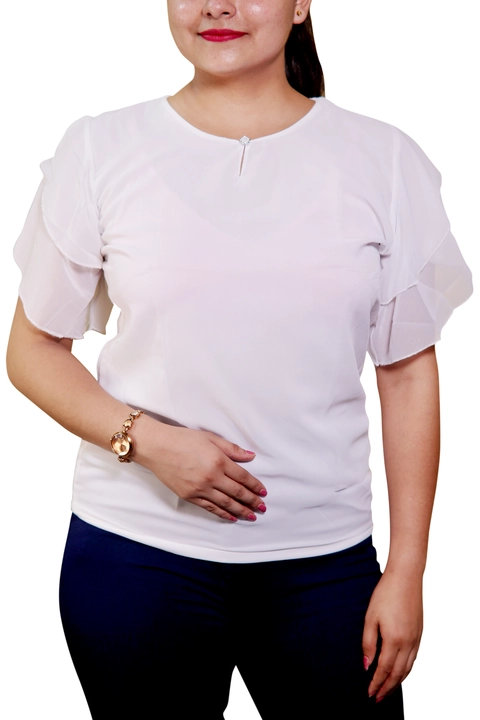 Georgette White Top uploaded by business on 8/16/2023
