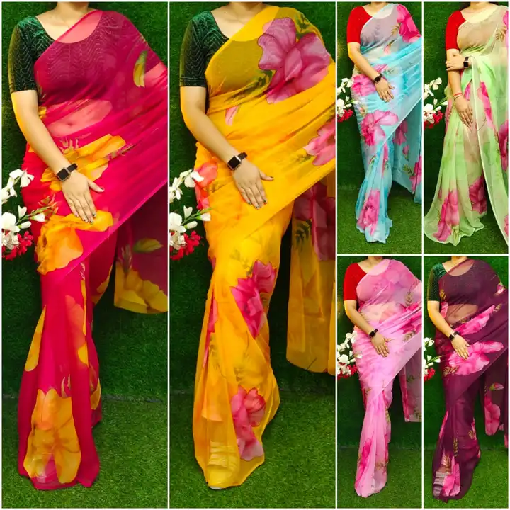 *😍New Rajwadi collection😍*

*🤩Fabric- Original Royal  Goergett 🤩*

Whithout blause
Saree cut - 5 uploaded by RD creation on 8/16/2023