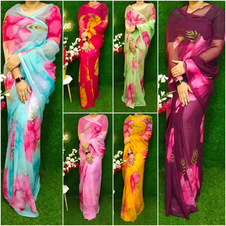 *😍New Rajwadi collection😍*

*🤩Fabric- Original Royal  Goergett 🤩*

Whithout blause
Saree cut - 5 uploaded by business on 8/16/2023