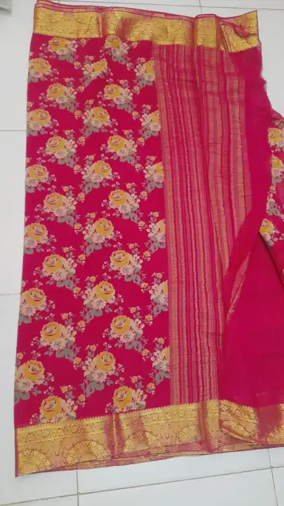 Chiffon georgette zari pattu sarees uploaded by Sri radha krishna enterprises on 8/16/2023