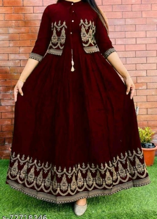 Maroon kurta Gown with Jacket uploaded by Aryson India on 8/16/2023