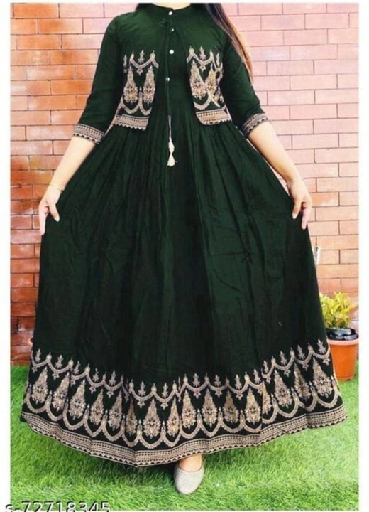 Green kurta Gown with Jacket uploaded by Aryson India on 8/16/2023