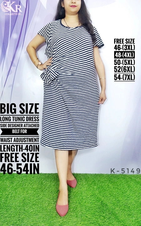 Big size tunic dress uploaded by krishna radha collection on 8/16/2023