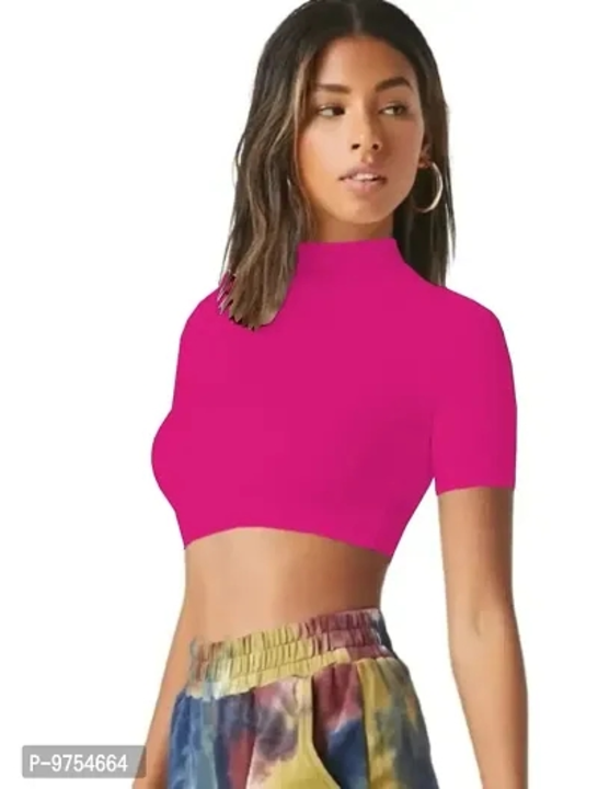 Dream Beauty Fashion Polyester Blend Half Sleeves Crop Top uploaded by business on 8/16/2023