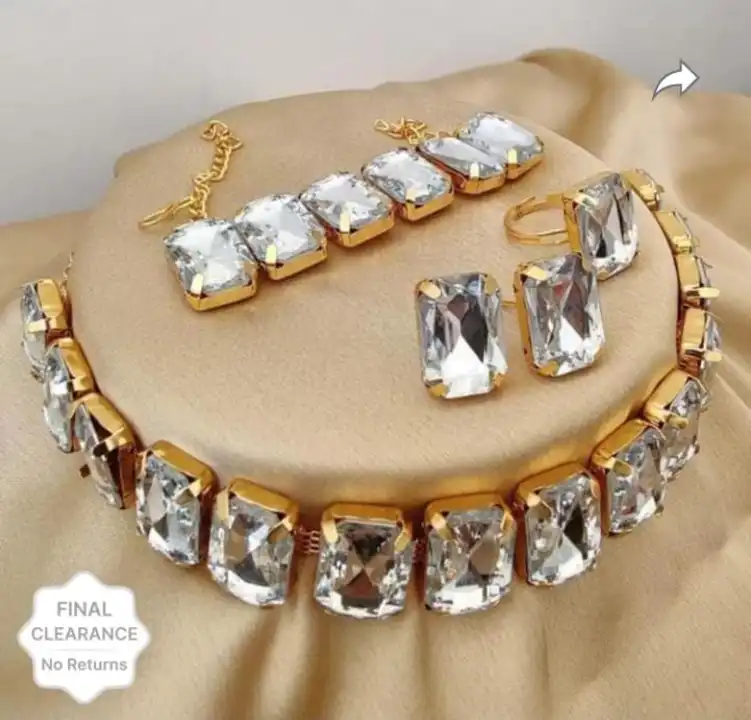 Trending jewellery set with bracelet, earrings, finger ring combo  uploaded by Barbarika trading co. on 8/16/2023