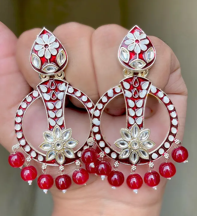 Beautiful Premium Quality Kundan Meenakari Earrings uploaded by business on 8/17/2023