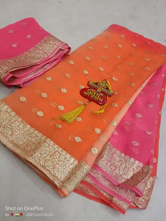 🙏JAI SHREE SHYAM JI🙏
*new Lunching*
🦚🌹🌴🙏🌴🌹🦚🙏🌴🌹
🦚 *Pure Georgette  fabric saree*
🦚 *red uploaded by Gotapatti manufacturer on 8/17/2023
