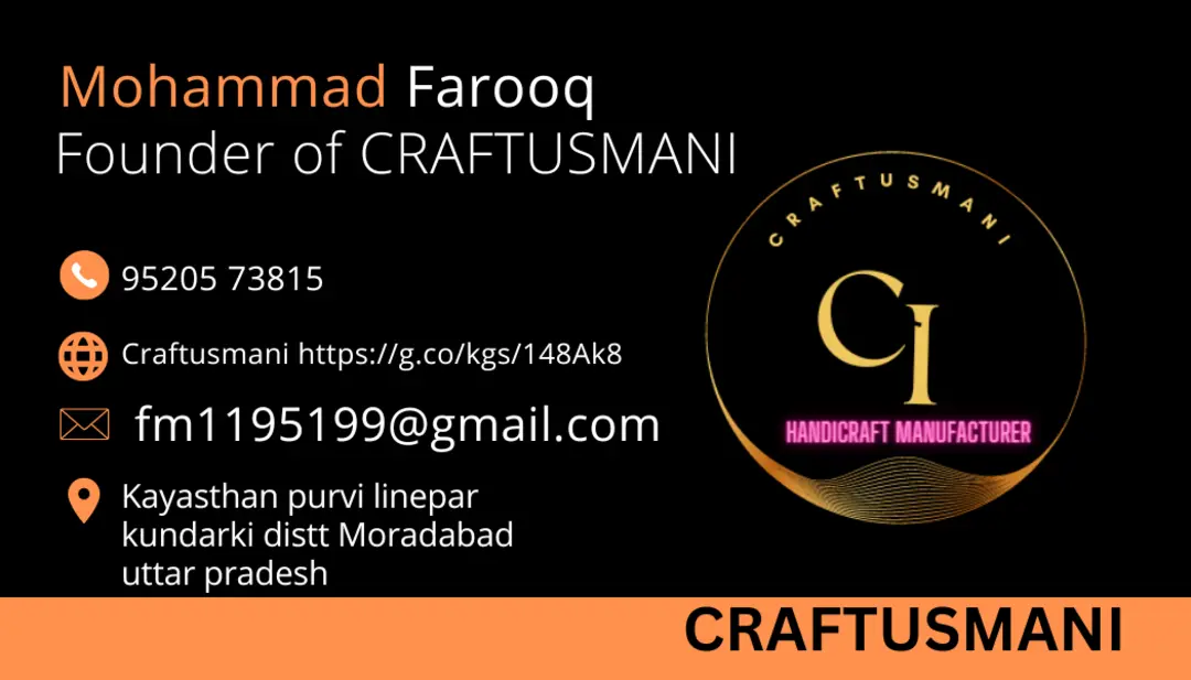 Visiting card store images of CRAFTUSMANI