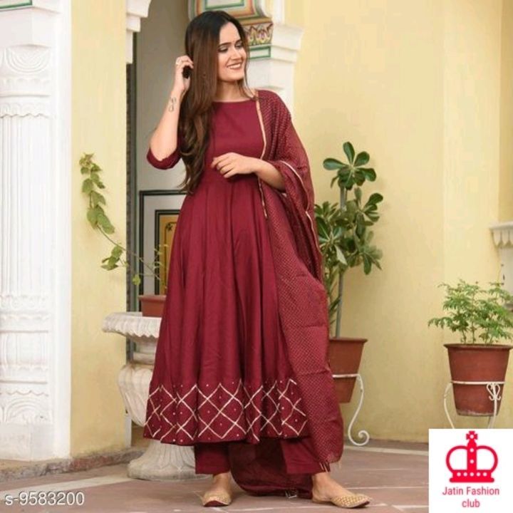 New Women's Printed Anarkali kurta with Duptta uploaded by business on 3/19/2021