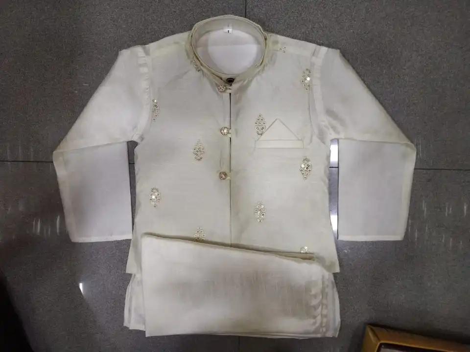 Kids kurta pyjama jacket suit 1/10 size uploaded by Shree gurudev collection / 9806507567 on 8/17/2023