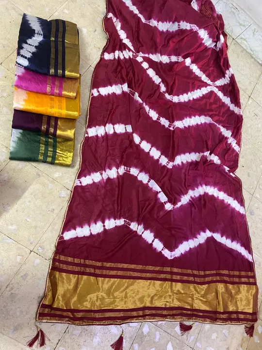 Lagdi patta sarees  uploaded by The Lord Krishna Fab on 8/17/2023