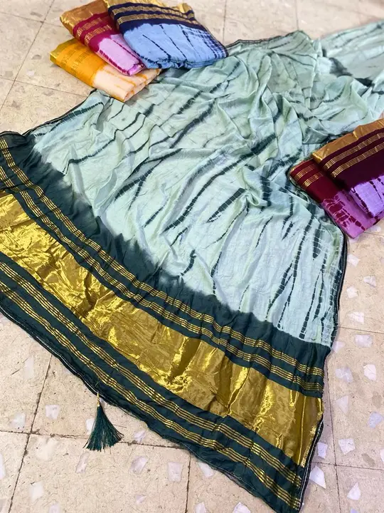 Lagdi patta silk sarees  uploaded by The Lord Krishna Fab on 8/17/2023