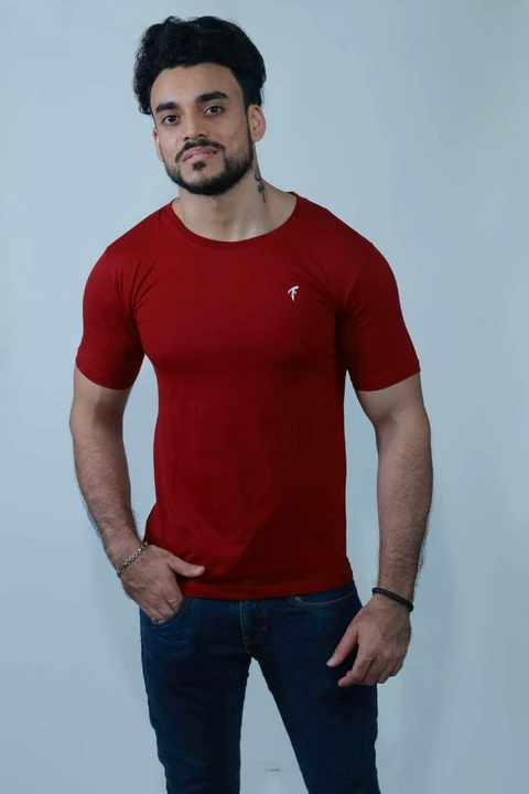Fableat solid t-shirt Maroon uploaded by PKM EXPORTS PVT LTD on 8/17/2023