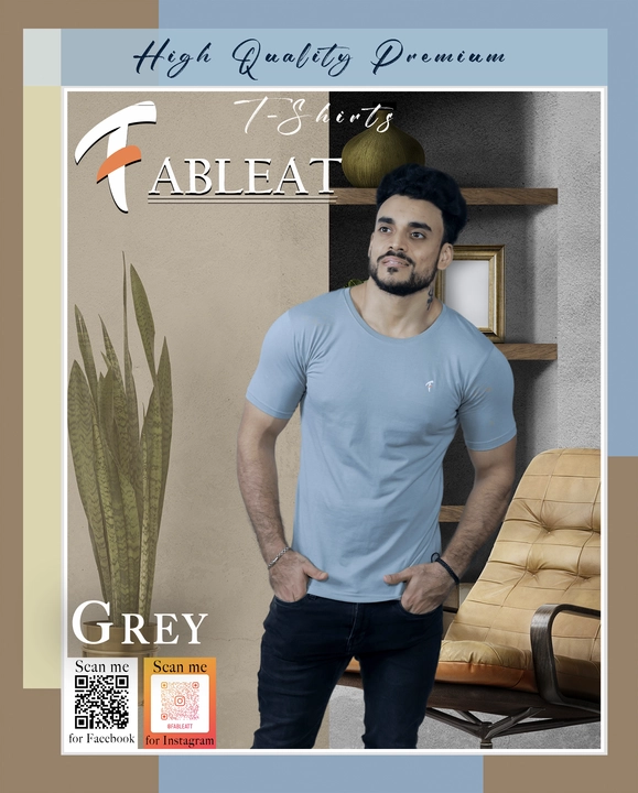 Fableat solid t-shirt Grey uploaded by PKM EXPORTS PVT LTD on 8/17/2023