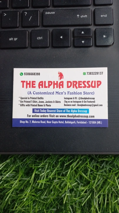 Visiting card store images of The Alpha Dressup