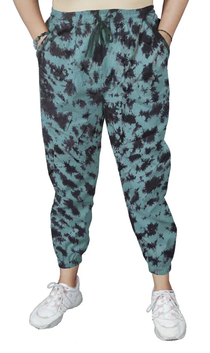 Turquoise color women joggers track pants cotton flex tie dye pants uploaded by business on 8/17/2023
