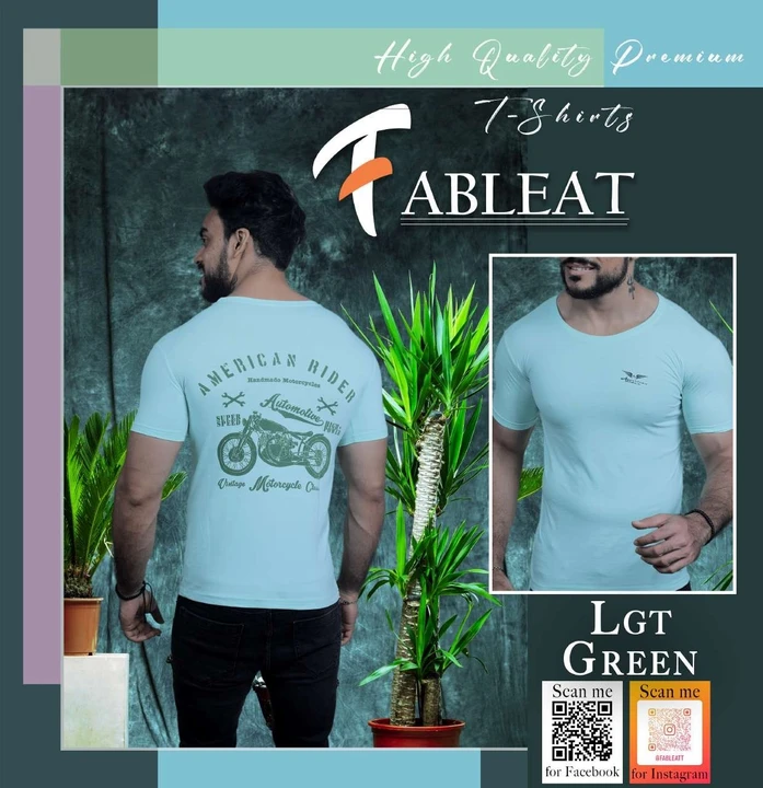 Fableat back print t-shirt Light Green uploaded by PKM EXPORTS PVT LTD on 8/17/2023