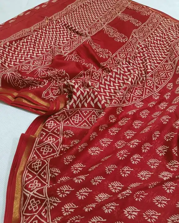 dabu printed saree uploaded by business on 8/17/2023
