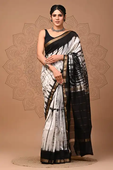 dabu printed saree uploaded by Virasat kala chanderi on 8/17/2023