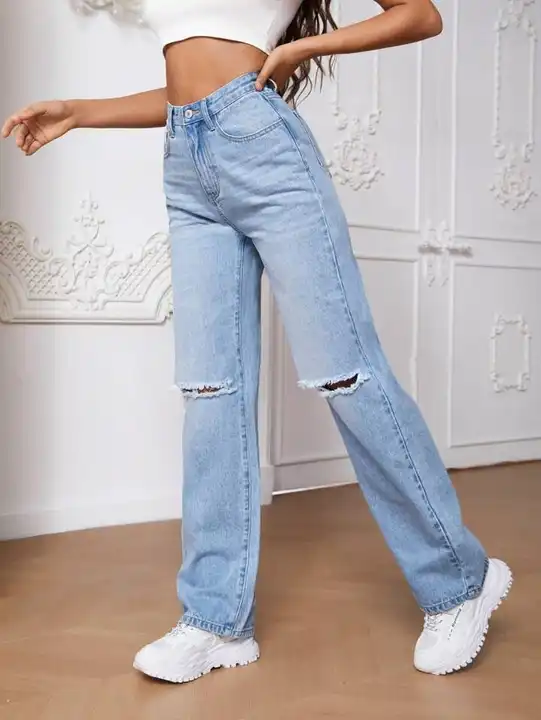 Knee cut Wisker jeans  uploaded by Shoppingfactory on 8/17/2023