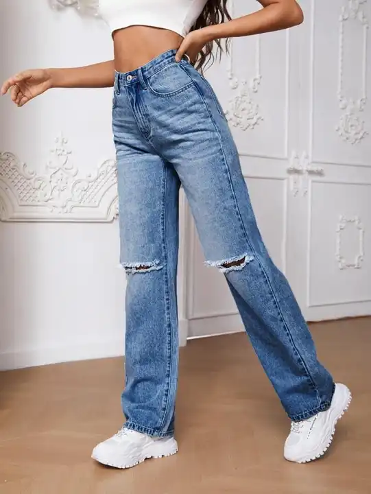 2 cut Wisker wash jeans dark  uploaded by Shoppingfactory on 8/17/2023