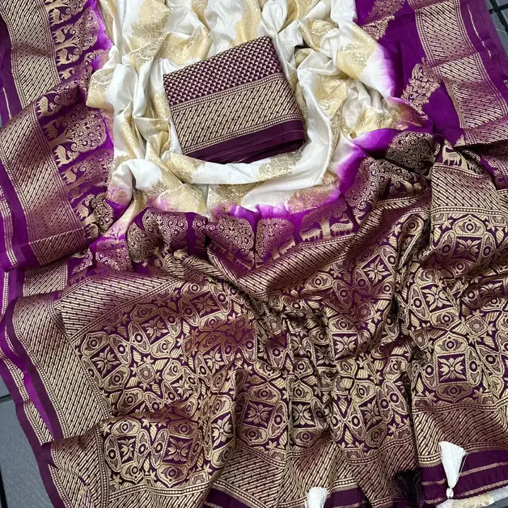 Semi viscose silk saree with raw silk uploaded by Suyukti Creation on 8/17/2023