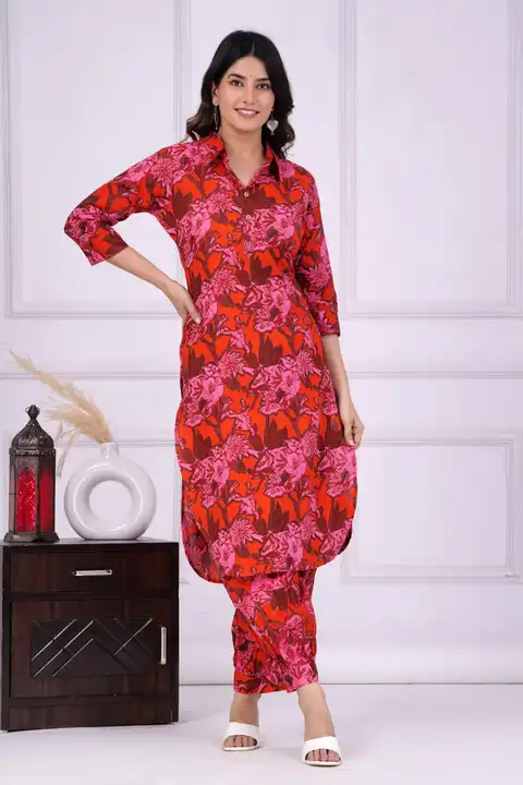 Cotton Printed Round Collared kurti Pant set uploaded by business on 8/17/2023