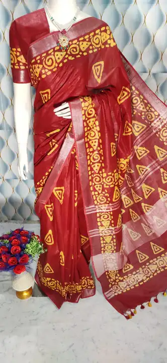 Post image NEW COLLECTIONS COTTON SLUB SILK

 BATIK PRINT SAREE

 WITH BLOUSE PIC.. RUNIG PLAIN BLOUSE

➡ SAREE LENGHT : 5.50
 
➡BLOUSE LENGTH :- 1.00 METER

➡FULLY READY PIECE (ONLY DESPATCH PROCESS)