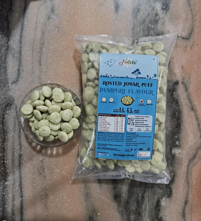 Rosted jowar puff 100gm (Panipuri flavour) uploaded by NUTEKO HEALTH FOOD on 8/17/2023
