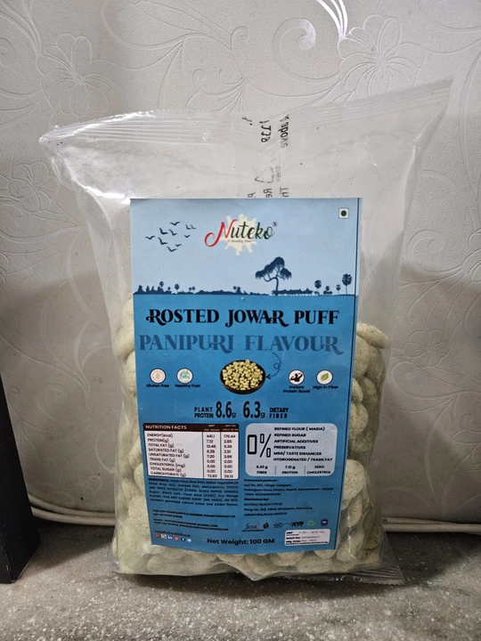 Rosted jowar puff 100gm (Panipuri flavour) uploaded by business on 8/17/2023