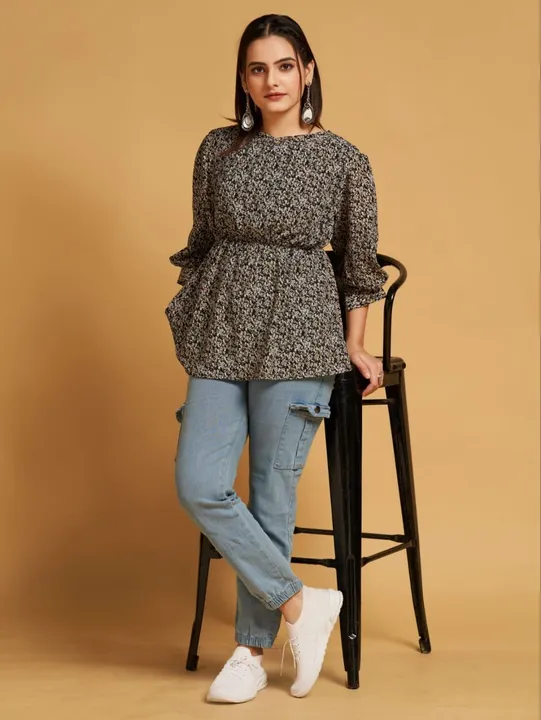 Casual Regular Sleeves Printed Women Multicolor Top uploaded by Agrahari Brother's Tex Co  on 8/17/2023