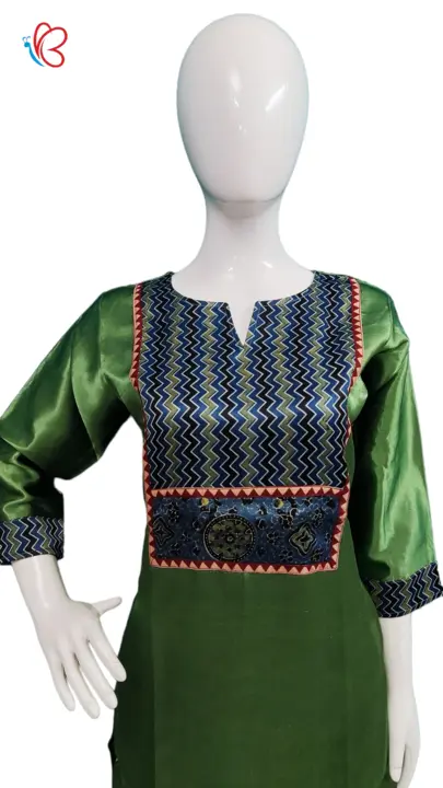 Kutchhi Traditional Mashru Silk Kurti with Pant uploaded by Veeha Boutique on 8/18/2023