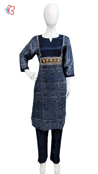 Mashru Silk Rabari Antique Handwork Kurti Pant set uploaded by Veeha Boutique on 8/18/2023