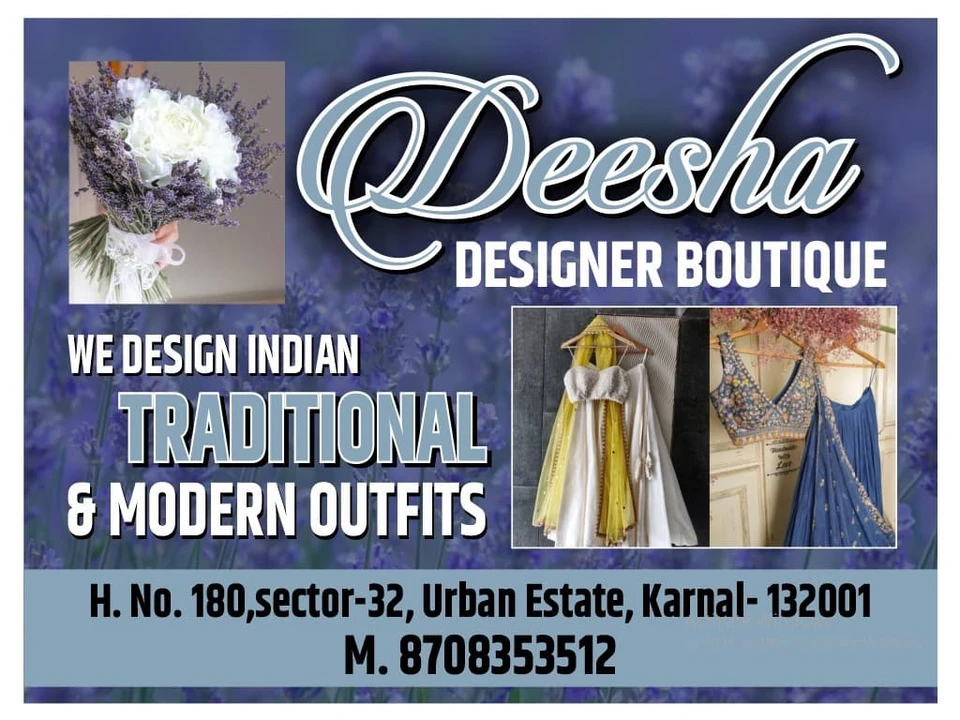 Visiting card store images of Deesha Designer Boutique