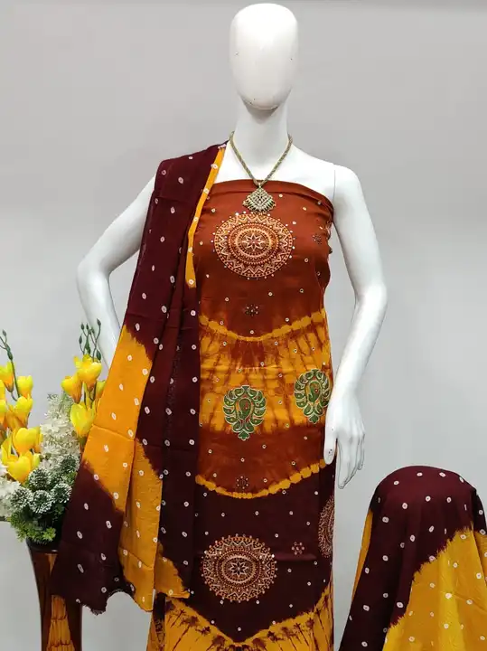 Bandhni Dress Material  uploaded by Veeha Boutique on 8/18/2023