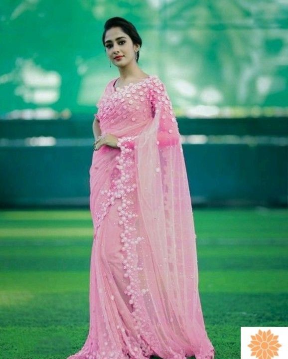 Product image with price: Rs. 1200, ID: pink-embroidery-phag-saree-8ee4e113