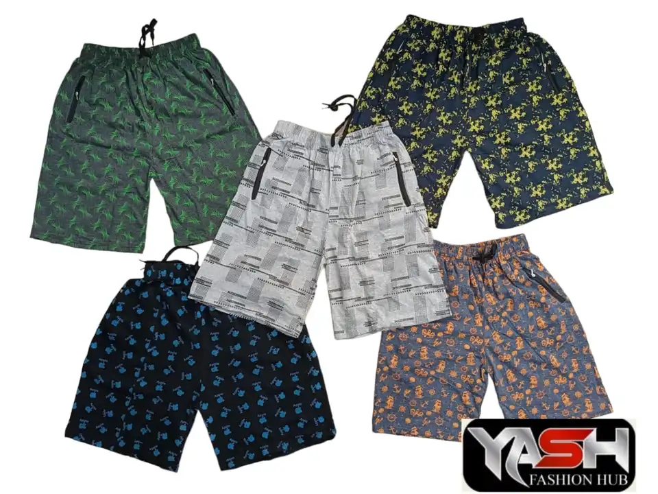 Man's hosiery cotton full printed shorts  uploaded by Yash Fashion hub. on 8/18/2023